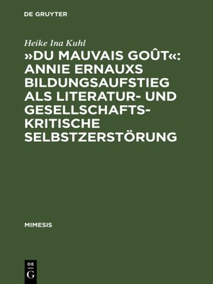cover image of »Du mauvais goût«